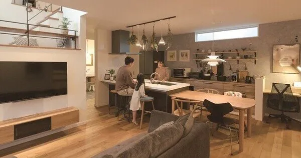 収納やリビング空間などセンスが光る北欧インテリアの家-キッチン